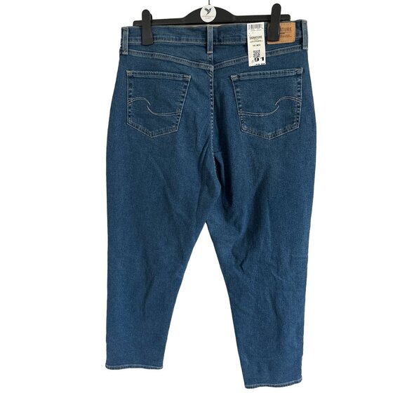 NWT Levi’s Strauss Signature 90s Mom Jeans Dark Denim Holes Rips Size 16 - Picture 2 of 6